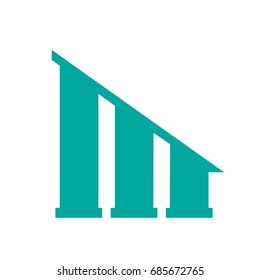 Vector Aqua Single Letter M Home Logo