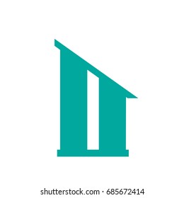 Vector Aqua Single Letter O Home Logo
