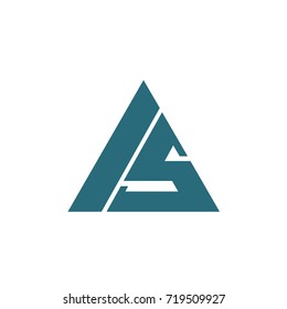Vector Aqua Triangle Initial I S Logo