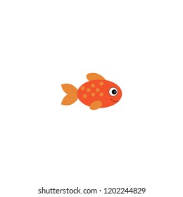 Vector aquarium fish illustration. Colorful cartoon flat aquarium fish icon for your design.