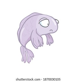 Vector aquarium fish illustration. Colorful cartoon flat aquarium fish icon for your design.