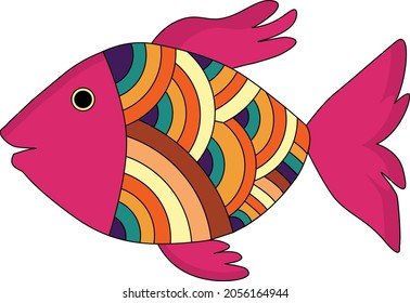 vector aquarium fish illustration. colorful fish icon for your design.