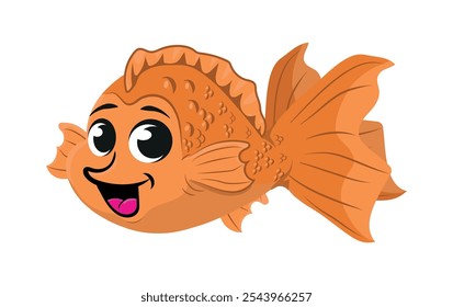 Vector aquarium fish illustration. Flat cartoon style aquarium fish.