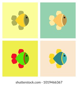 Vector aquarium fish set