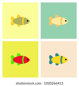 Vector aquarium fish set