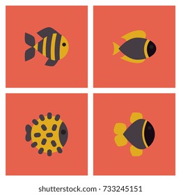 Vector aquarium fish set