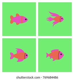 Vector aquarium fish set