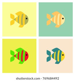Vector aquarium fish set