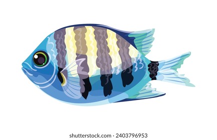 vector aquarium fish set. underwater diving fishes isolated on white. sea animal.