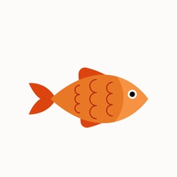 Vektoraquarium Fisch Silhouette Illustration. Farbige Cartoon-Aquarium-Fisch-Ikone Für Ihr Design.