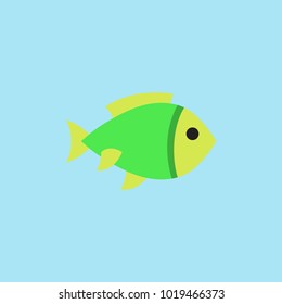 Vector aquarium fish silhouette illustration. Colorful cartoon flat aquarium fish icon for your design.