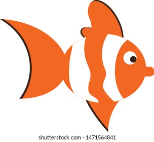 Vector aquarium fish silhouette illustration. Colorful cartoon flat aquarium fish icon. colored fish isolated on white background