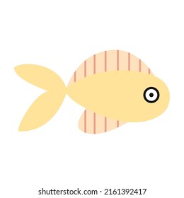 Vector aquarium fish silhouette illustration. Colorful cartoon flat aquarium fish icon for your design.