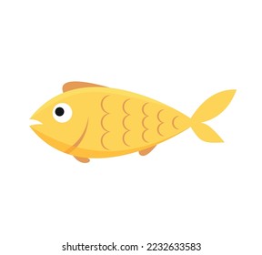 Vector aquarium fish silhouette illustration. Colorful cartoon flat aquarium fish icon for your design. Eps 10