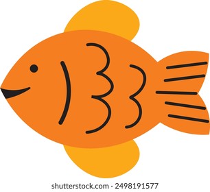 Vector aquarium fish silhouette illustration. Colorful cartoon flat aquarium fish icon for your design.	