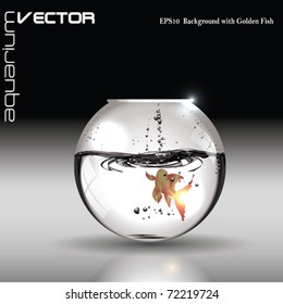 VektorAquarium mit goldenem Fisch