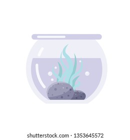 Vector aquarium and plants. Water.