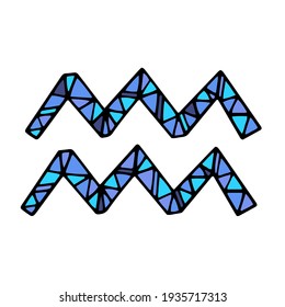 Vector Aquarius zodiac sign. Astrology horoscope symbol on white background. 