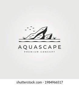 vector of aquascape aquarium logo vintage symbol illustration design