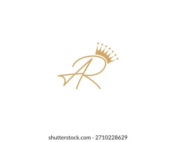 Vektor AR oder RA Buchstabe Logo mit Kronensymbol Vorlage. 