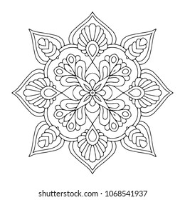 Easy Mandala Coloring Page On White Stock Vector (Royalty Free) 1757212376