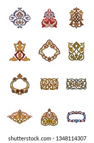 Vector Arabesque ornamental symbols
for decorations or art usage.