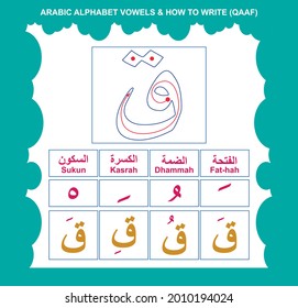 Vektor-arabische Alphabete Vokale für Kinder, die lernen zu schreiben.
