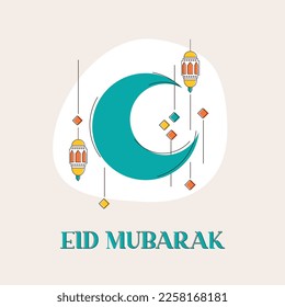 Vector of Arabic Calligraphy text of Eid Mubarak for the celebration of Muslim community festival.