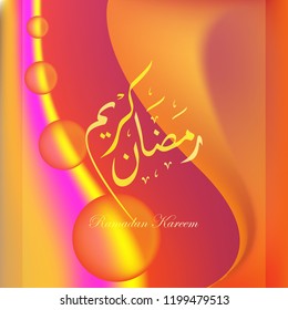 Vector of Arabic Calligraphy text of Ramadan Kareem with Abstract Background