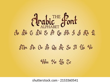 Vector of Arabic font and alphabet.