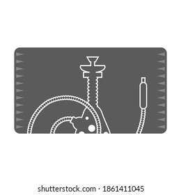 Vector Arabic Hookah Silhouette Isolated on White Background.