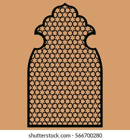 Vector Arabic Islamic stars arch pattern