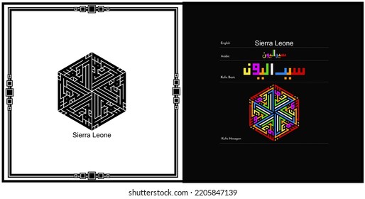 Vector arabic kufic calligraphy design for Sierra Leone Symbol, logo and Icon