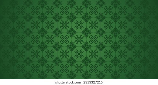 vector arabic motif green background