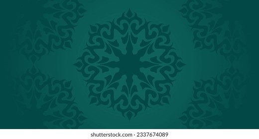 fondo verde vectorial de motivos árabes