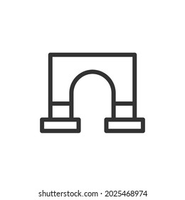 Vektorbogenzeilensymbol. Symbol in trendigem Umriss-Stil. Vektorgrafik einzeln auf weißem Hintergrund. 