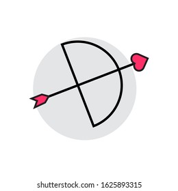 Vector arc love or heart icon. Arrow element illustration for valentine's day