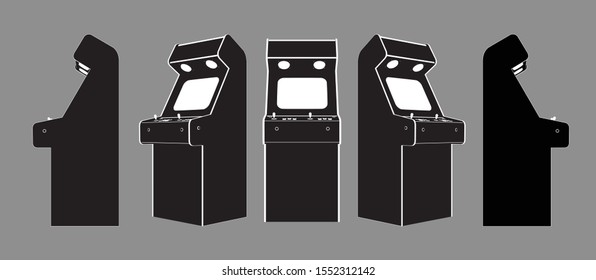 Vector arcade machine, different perspectives.