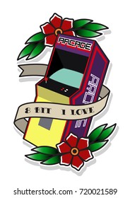 Vector Arcade Machine Tattoo Design