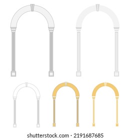 Vector arch round passage on a white background stroke outline