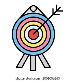 Vector Archery Filled Outline Icon Design
