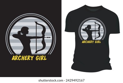 Vector Archery Girl - Graphic T shirt Design