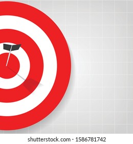 Vector : Archery target with arrows on gray background