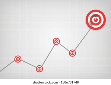 Vector : Archery target and arrows on business background