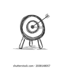 Vector Archery Target Dirty Sketch Illustration