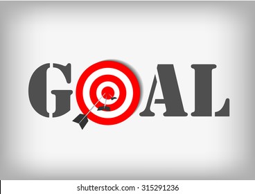 Vector : Archery targets and goal on gray background