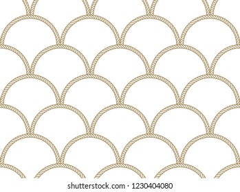 Vector arches ropes, fishing net, seamless. Isolated on white background.
