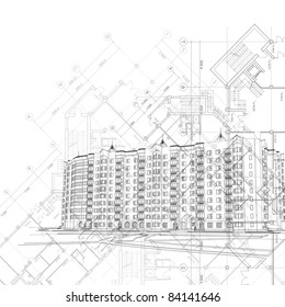 Vector architectural graphic background (see jpeg version in my portfolio)