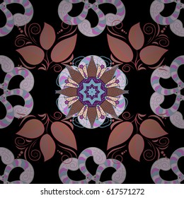 Vector architectural muslim texture design. Can be used for brochures invitations, persian motif. Islamic colored mandala round ornament on colorful background.