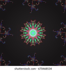 Vector architectural muslim texture design. Can be used for brochures invitations, persian motif. Islamic colored mandala round ornament on colorful background.
